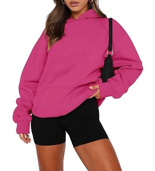 Women Hoodies Pullover Long Sleeve Sweatshirt Kangaroo Pocket Solid Basic Top
