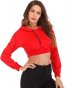 Women's Long Sleeve Cropped Hoodie Workout Casual Pullover Cropped Sweatshirt